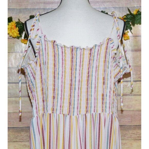 Wild Fable Striped Sleeveless Maxi Dress Plus Size 4X Tie Up Straps Sundress - Picture 8 of 11